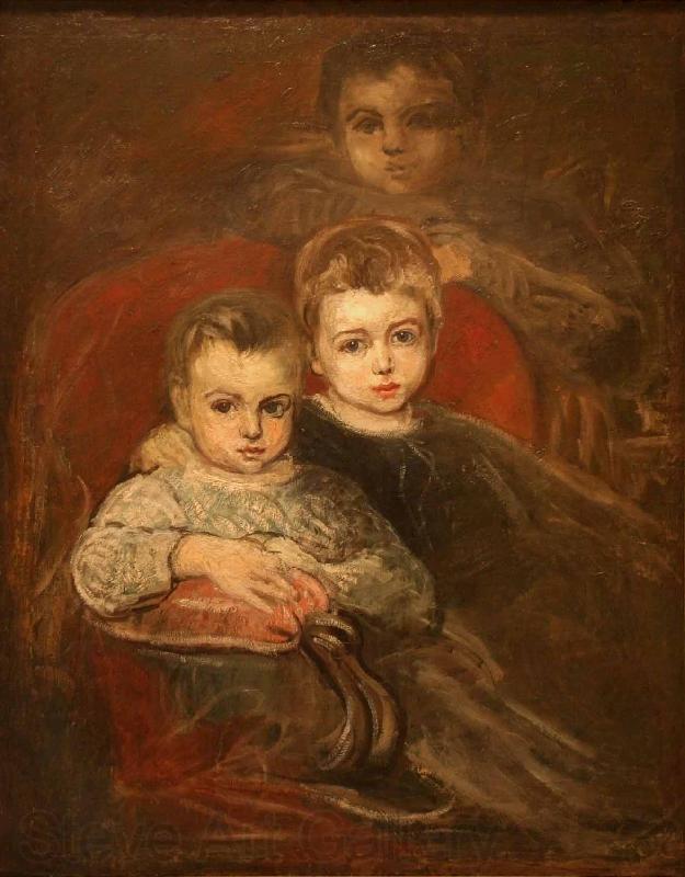 Karel Purkyne The Artists Children Spain oil painting art